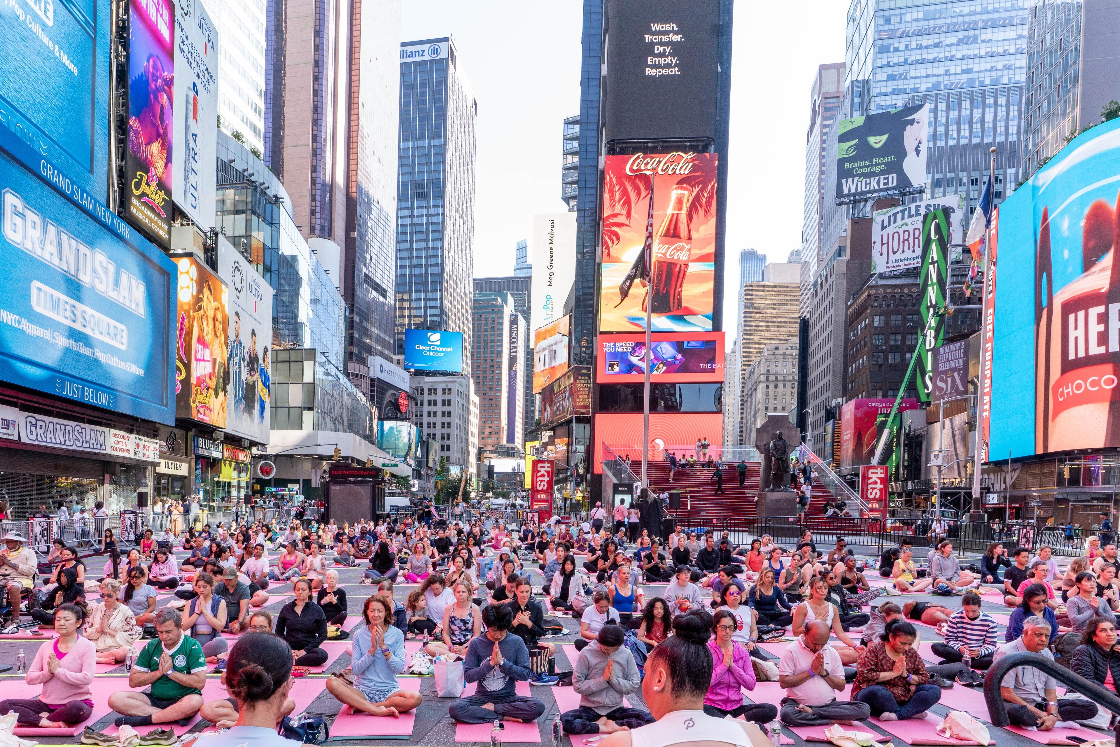 Yoga day celebrations create an isle of peace as clouds of war hang over UN