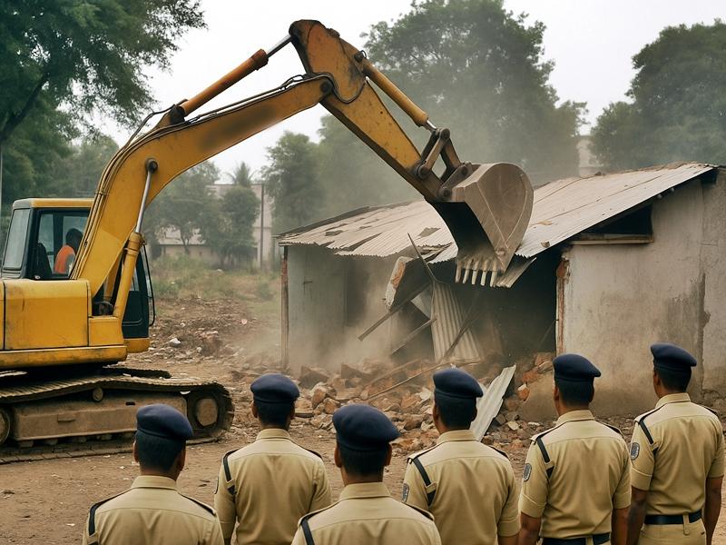 Anti-encroachment drive: 12 more buildings demolished in Ujjain's Begum Bagh area