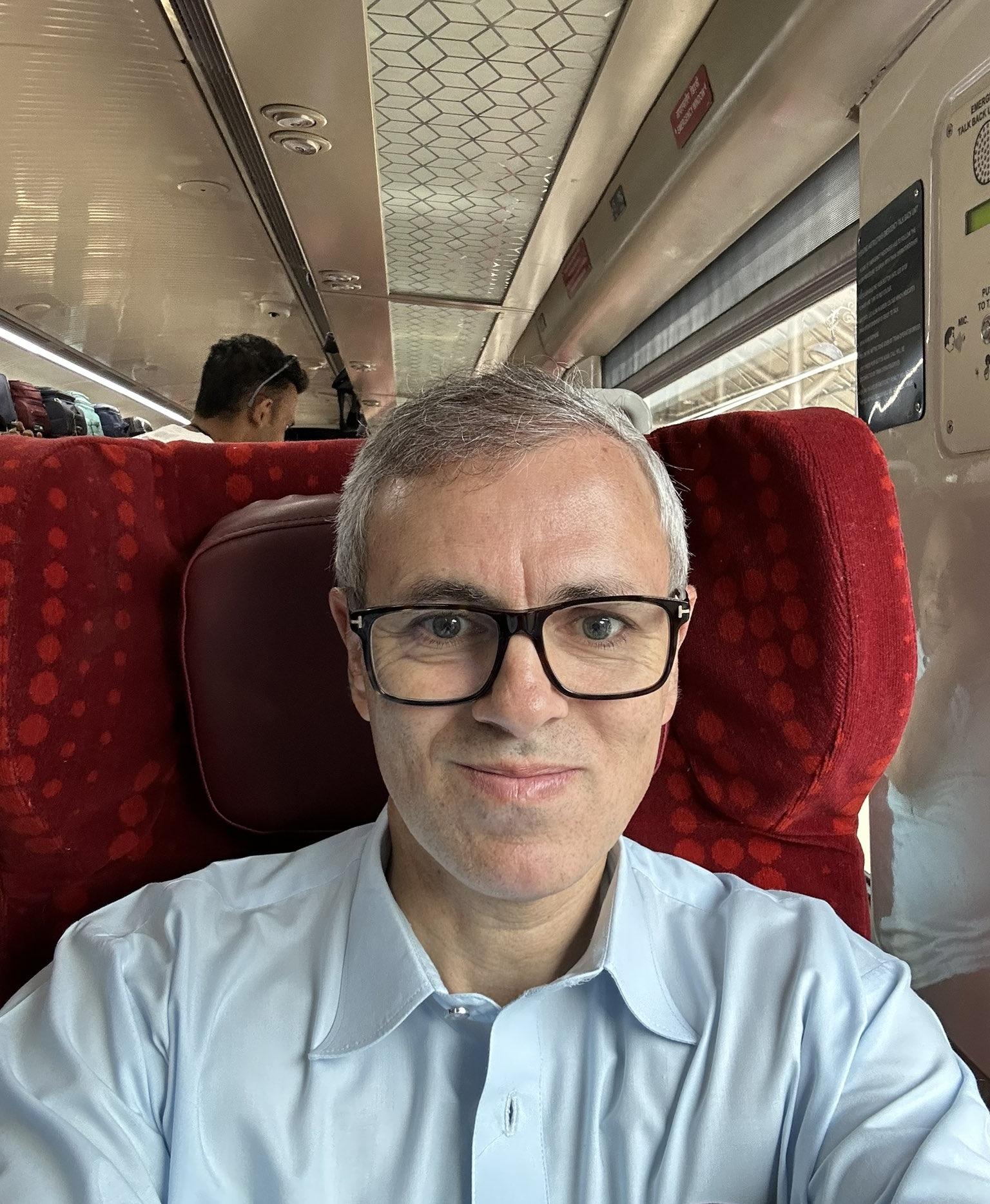 CM Omar Abdullah takes ride on newly launched Vande Bharat train in J&K