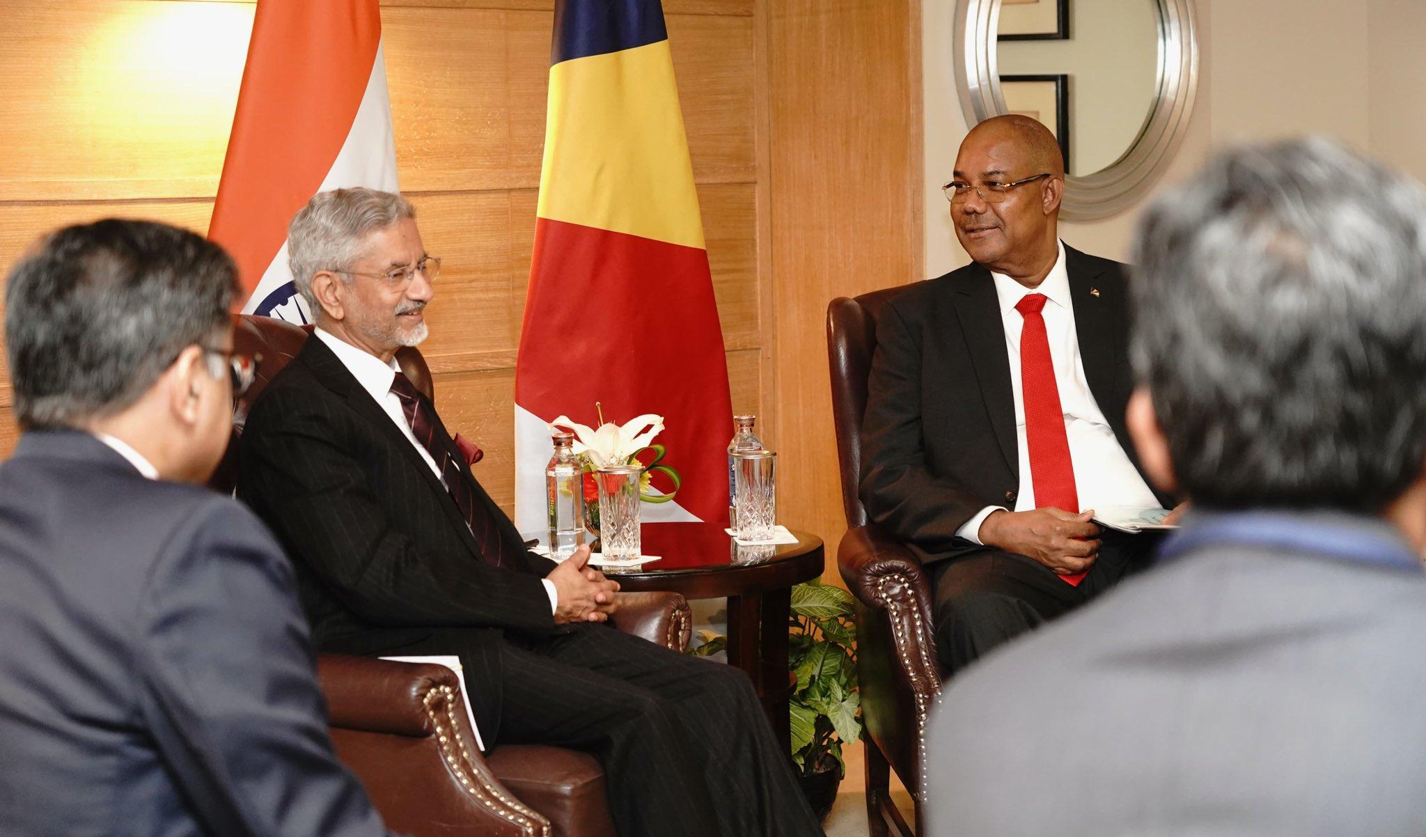 EAM Jaishankar calls on Seychelles President Herminie, highlights Vision MAHASAGAR