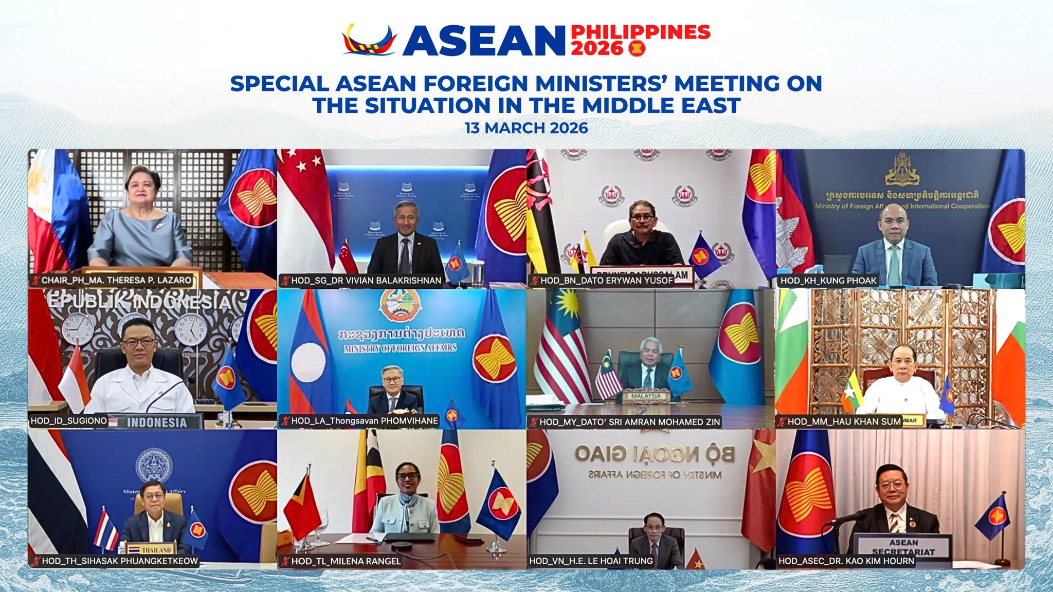 ASEAN FMs discuss implications of Middle East conflict