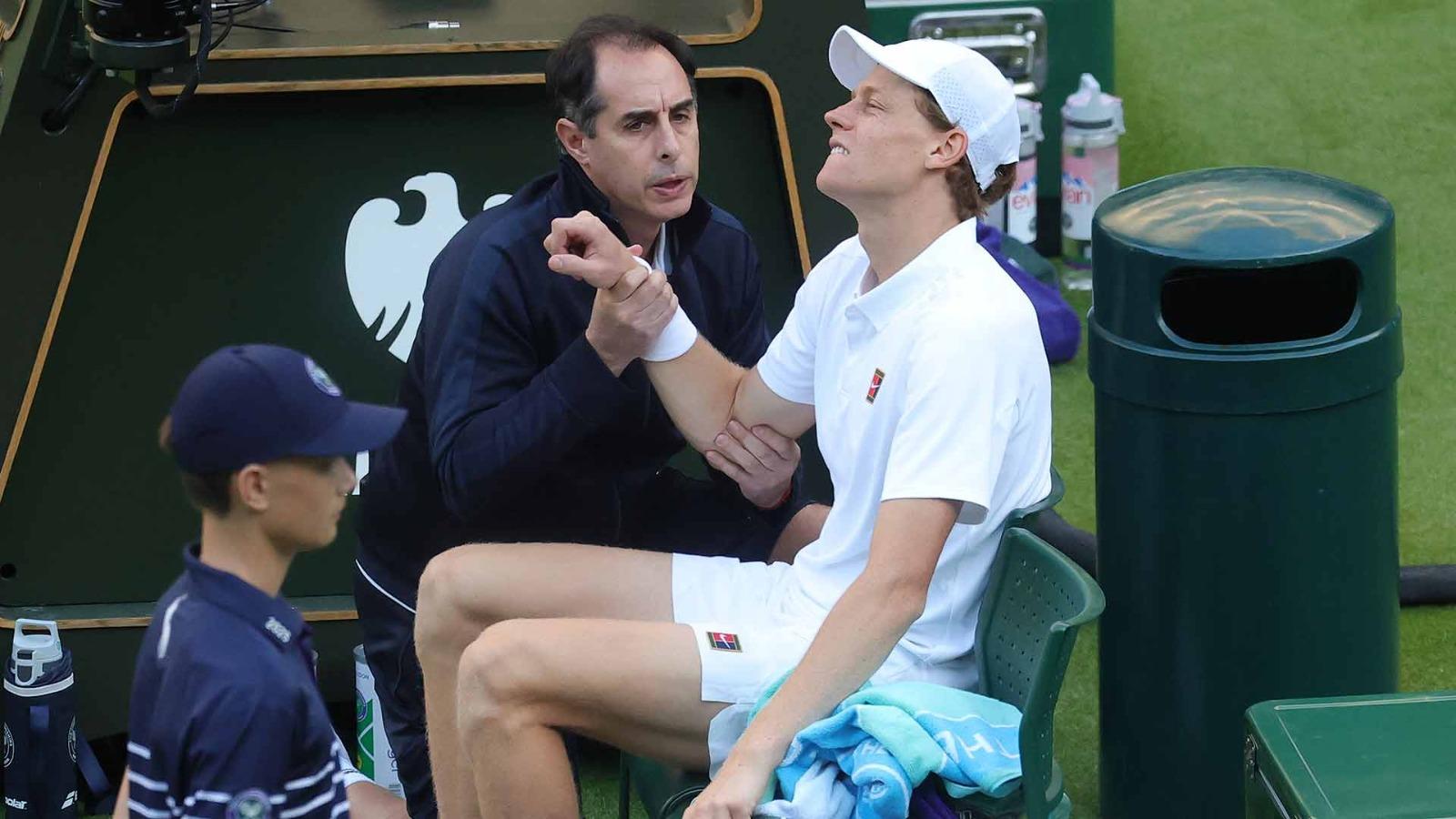 Sinner to undergo MRI on injured elbow after 'unfortunate fall'