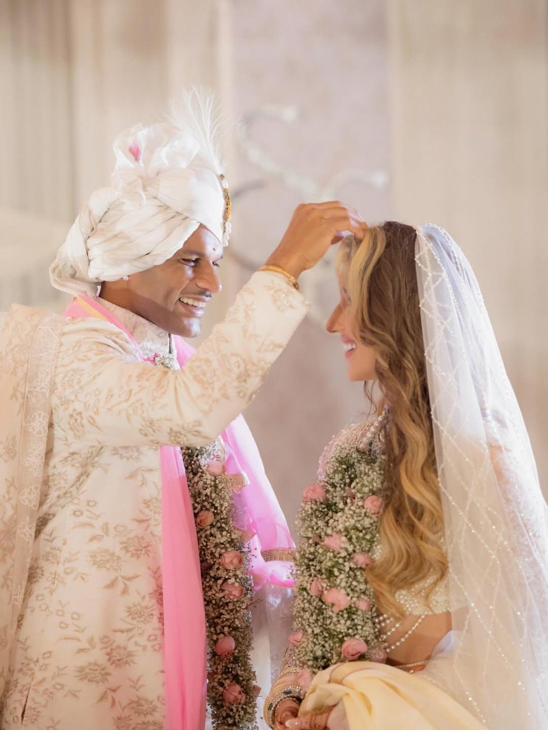 Shikhar Dhawan marries Sophie Shine, releases photos of his wedding
