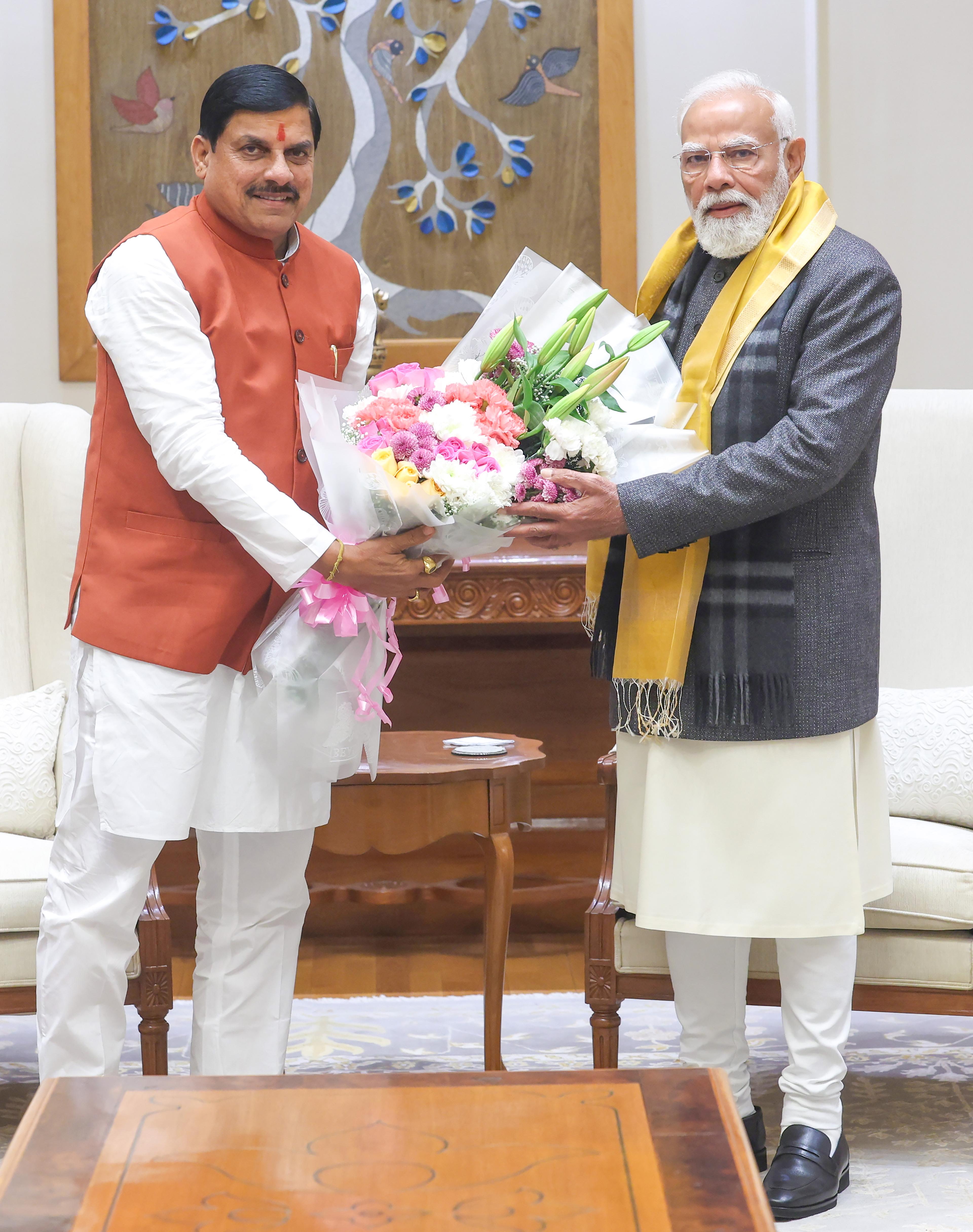 CM Mohan Yadav meets PM Modi in Delhi, shares achievements of 2 years of MP govt