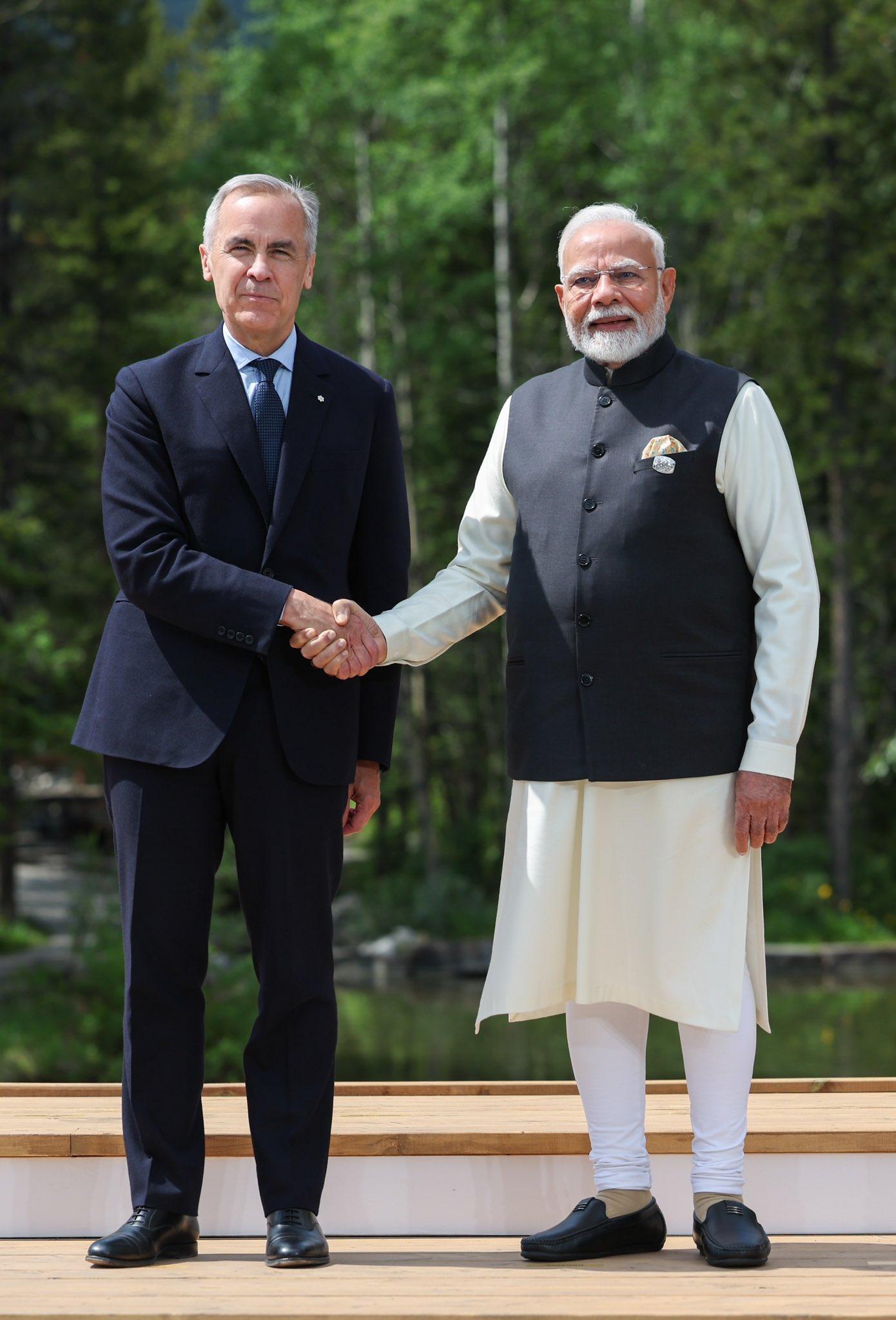 Canadian PM Mark Carney welcomes PM Narendra Modi for G7 summit