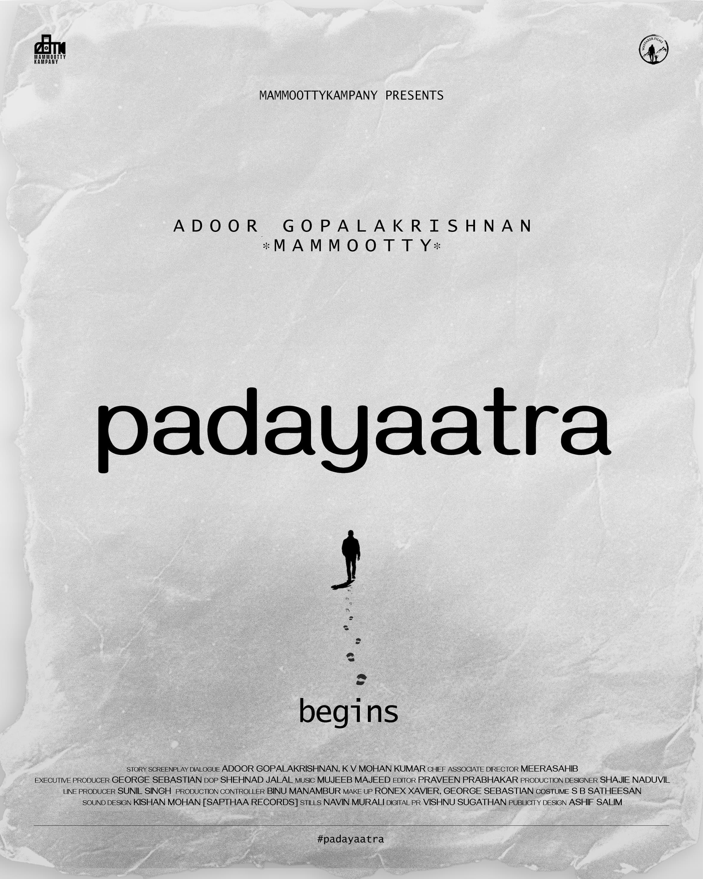 Mammootty's film with iconic director Adoor Gopalakrishnan titled 'Padayaatra'