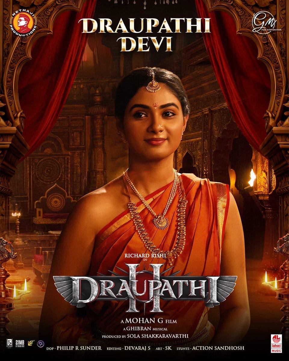 Actress Rakshana Induchoodan's look as Draupathi Devi from Mohan G Kshatriyan's 'Draupathi 2' released