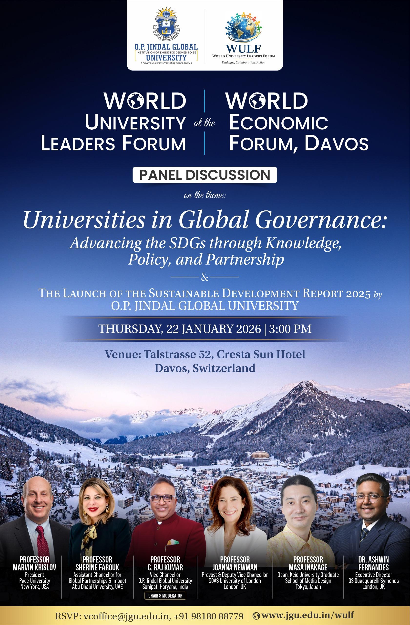 JGU launches World University Leaders Forum at Davos, a global platform for university-led solutions