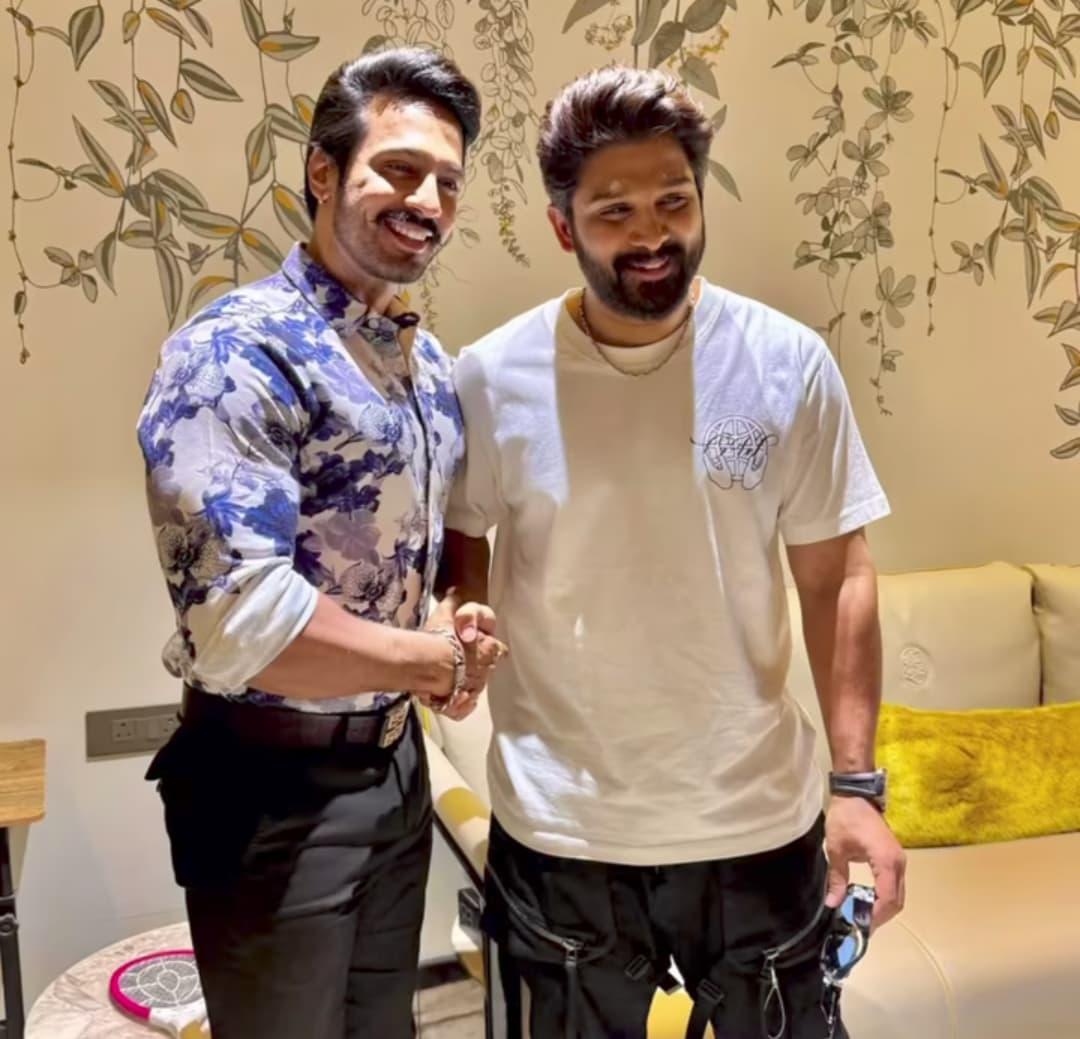 Allu Arjun enjoys 'Romeo S3' trailer with Thakur Anoop Singh