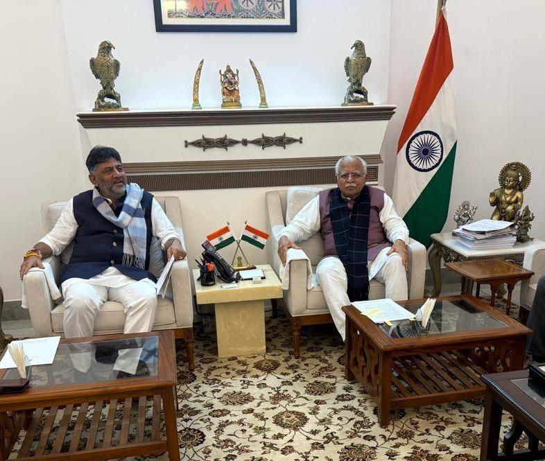 Shivakumar urges Union Minister Manohar Lal to clear pending projects, Bengaluru urban works