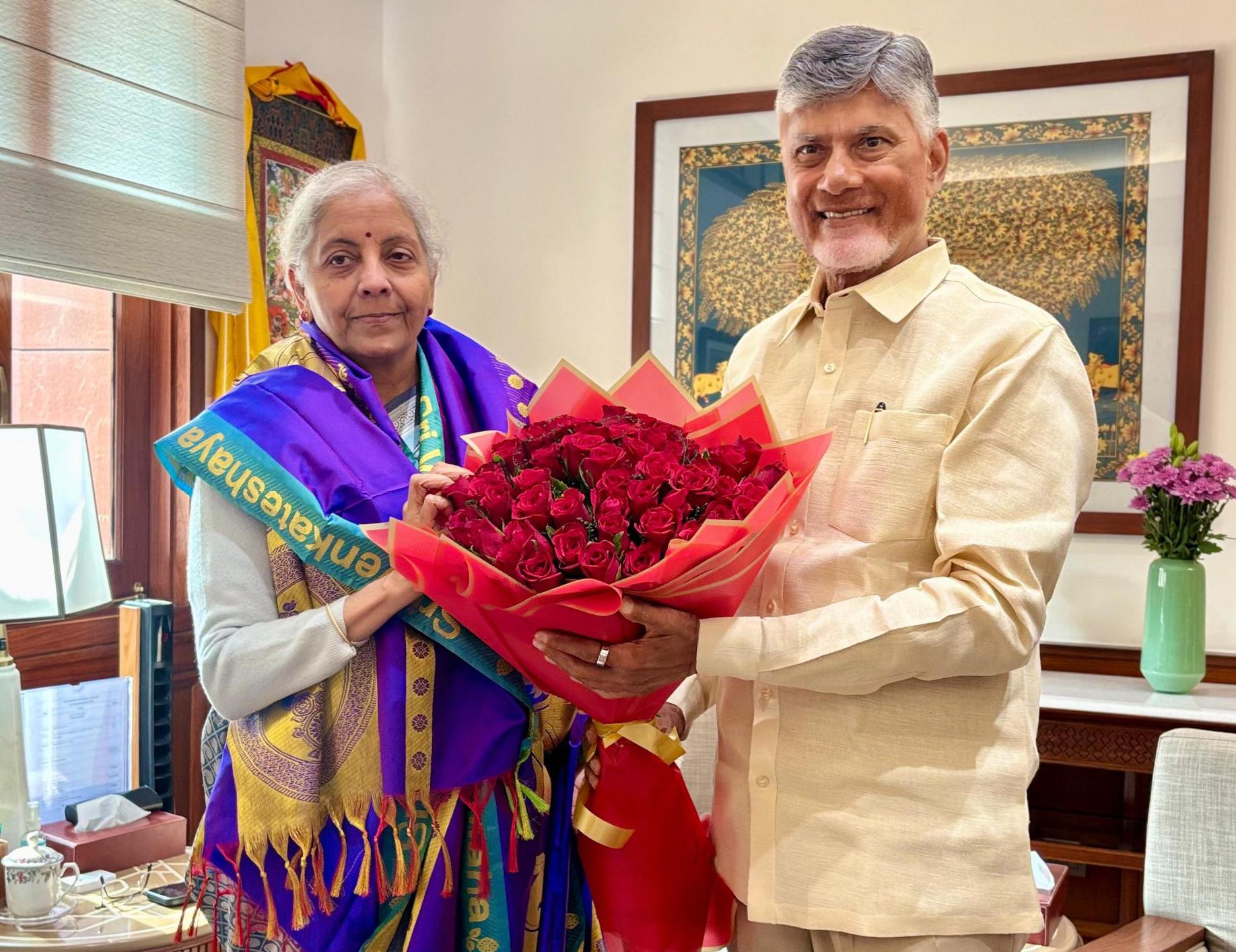 Andhra CM Naidu meets FM Sitharaman, seeks Centre’s support for various projects