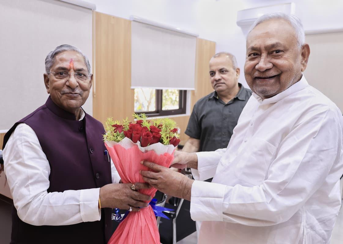 Bihar: Nand Kishore Yadav meets Nitish Kumar after being appointed as Nagaland Guv 