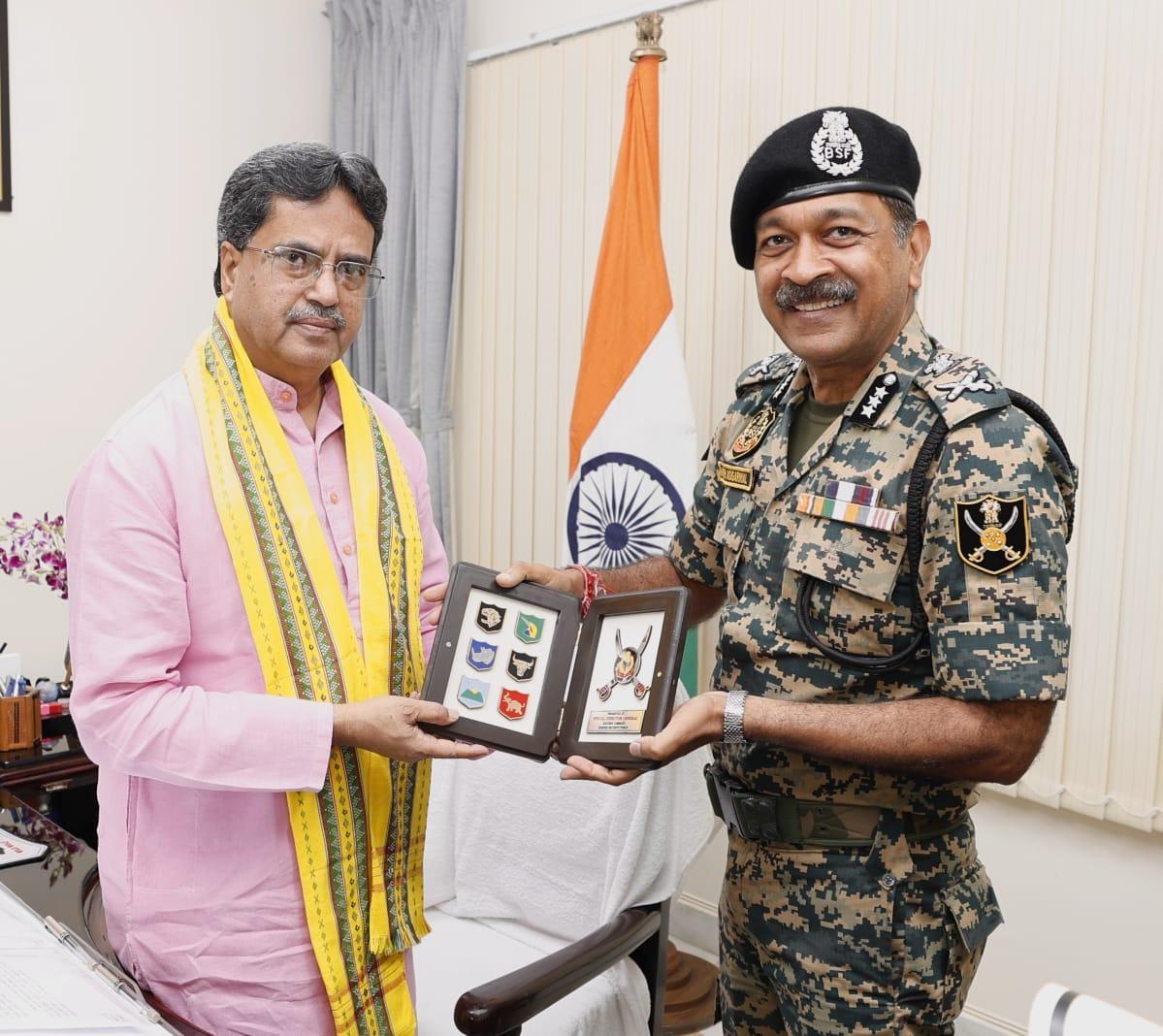 Top BSF officer reviews Indo-Bangla border situation in Tripura; meets Guv, CM