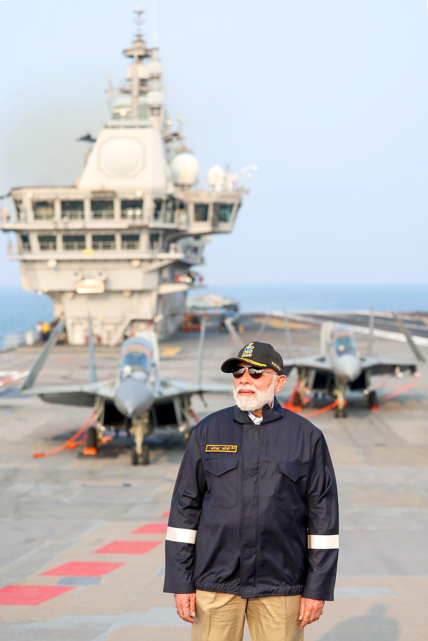 PM Modi hails Swadeshi might with home-grown warships, submarines' induction into Navy