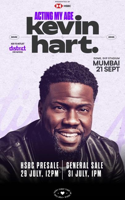 Kevin Hart: India, I cannot wait to witness your incredible energy live in Mumbai