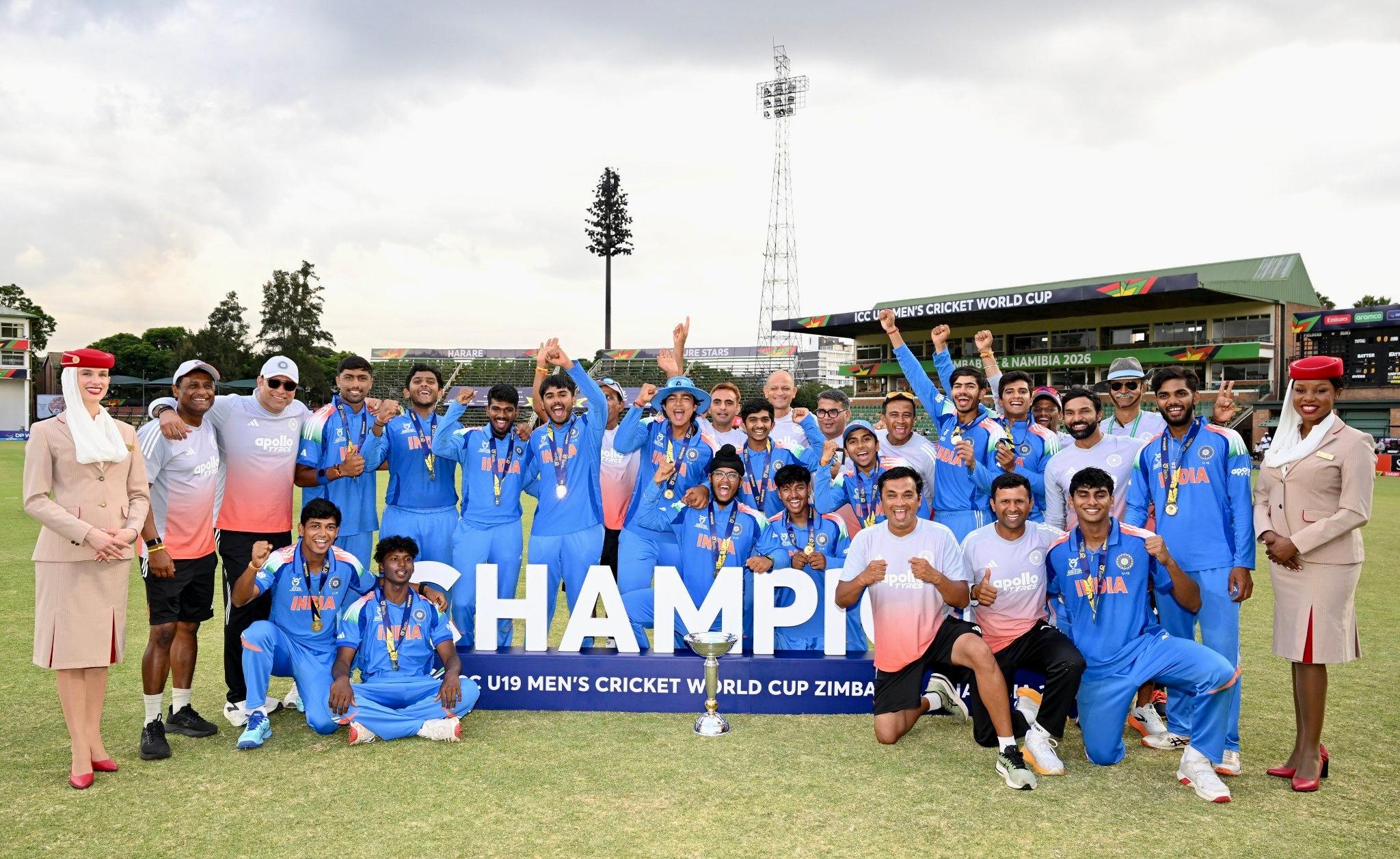 BCCI announces cash award of Rs 7.5 cr for U19 Men's WC-winning team