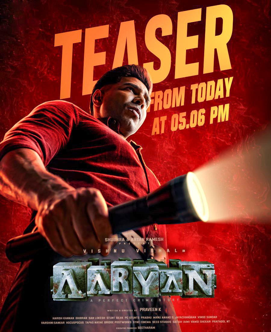 Teaser of Vishnu Vishal's Aaryan shows film to be a dark and suspenseful investigative thriller!
