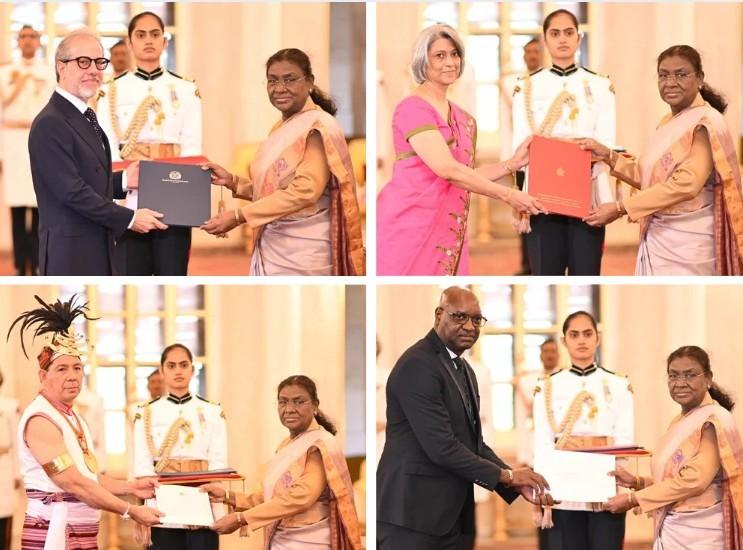 Envoys of four nations present credentials to President Droupadi Murmu