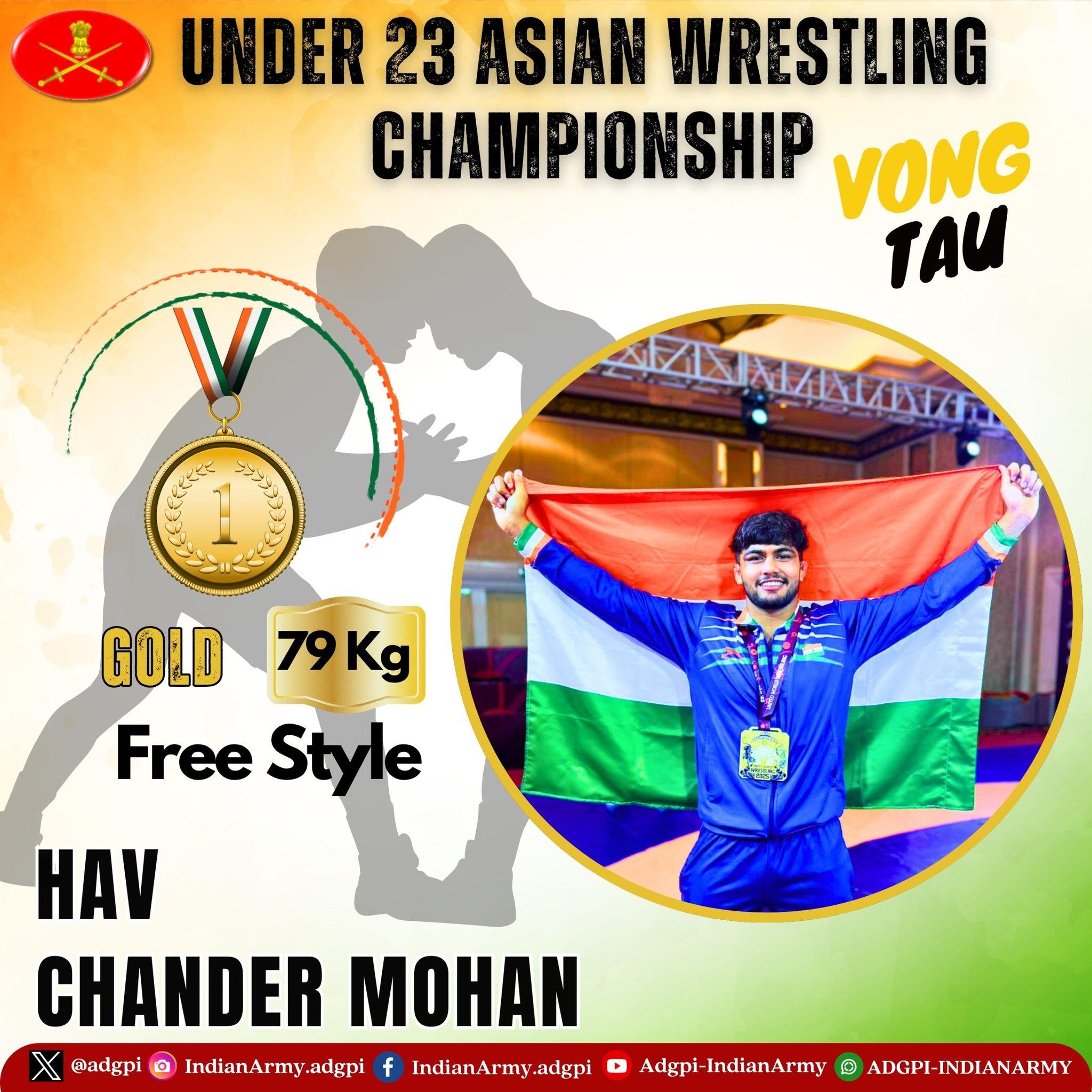Indian Army hails wrestlers’ medal haul at U-23 Asian Championship