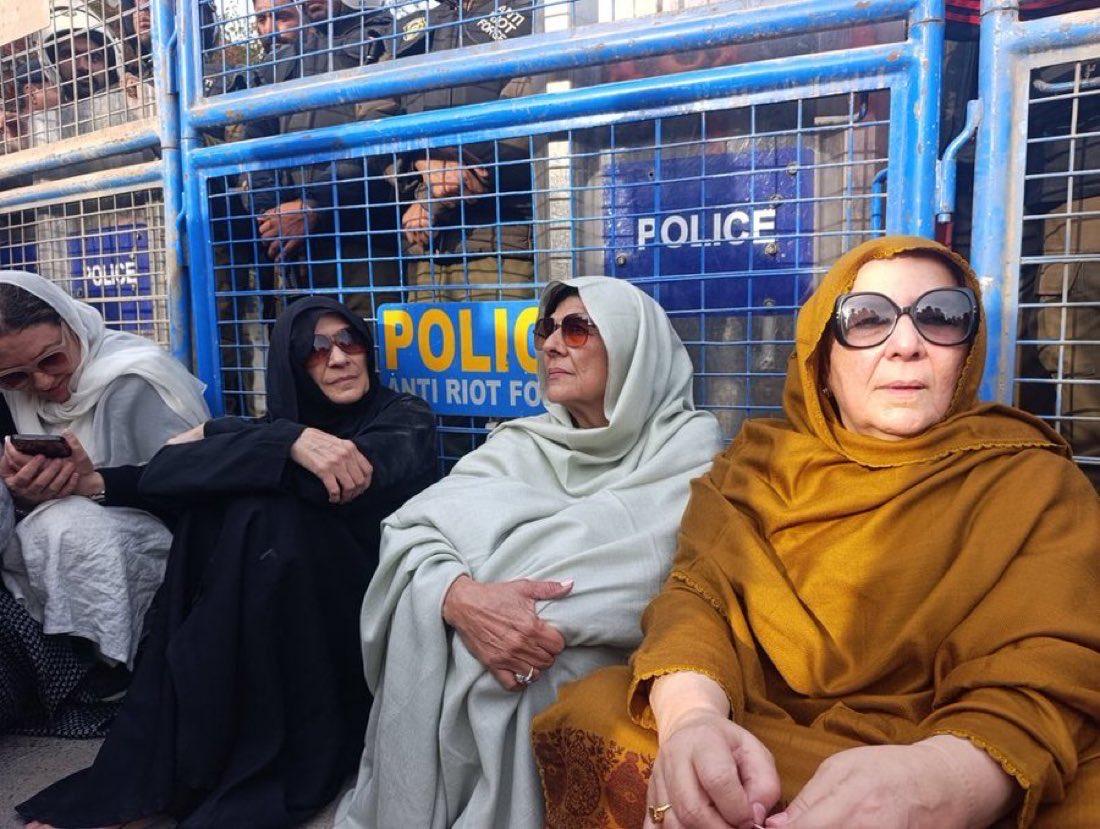 ‘Unconstitutional and illegal’: Imran Khan's sisters, PTI members hold sit-in outside Adiala jail after meeting denied