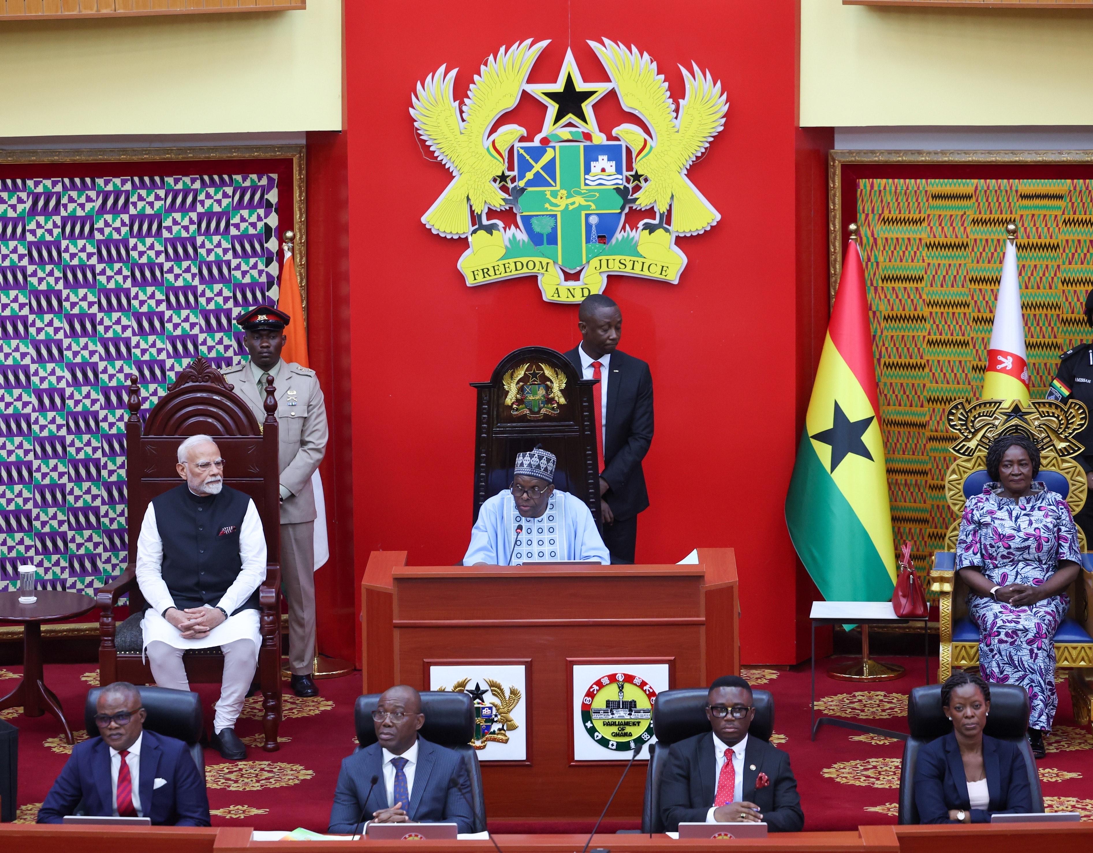 Strong India will contribute to more stable, prosperous world: PM Modi in historic address at Ghana Parliament