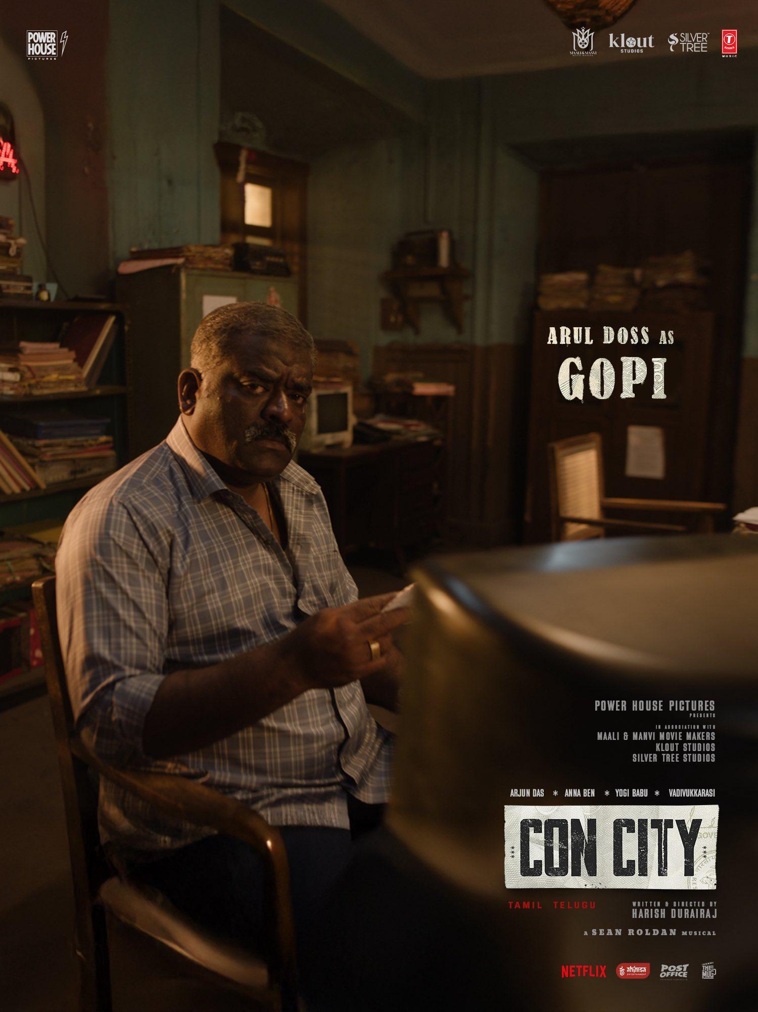 Arul Doss's character in Arjun Das-starrer 'Con City' revealed
