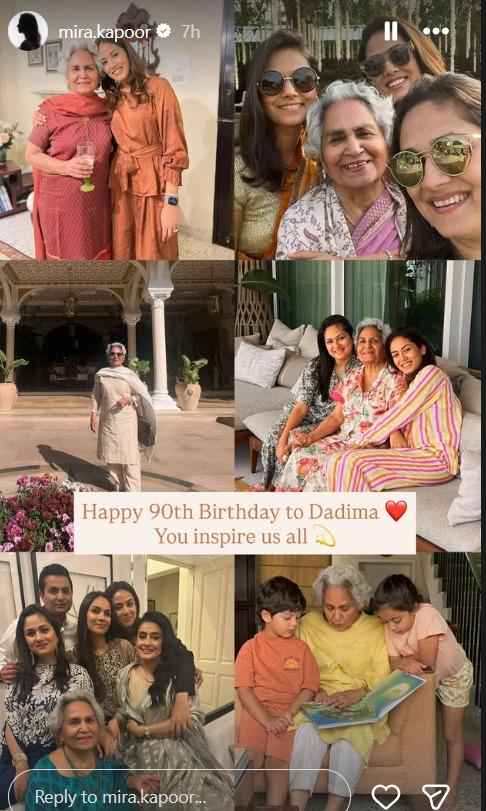Mira Rajput wishes her grandmother on 90th birthday