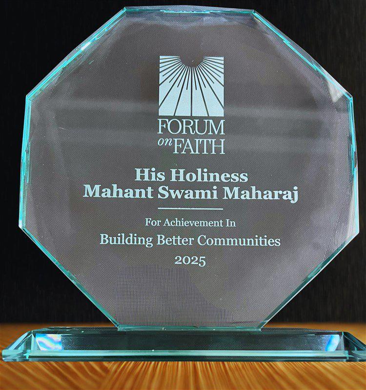 BAPS chief Mahant Swami Maharaj honoured for building better communities worldwide
