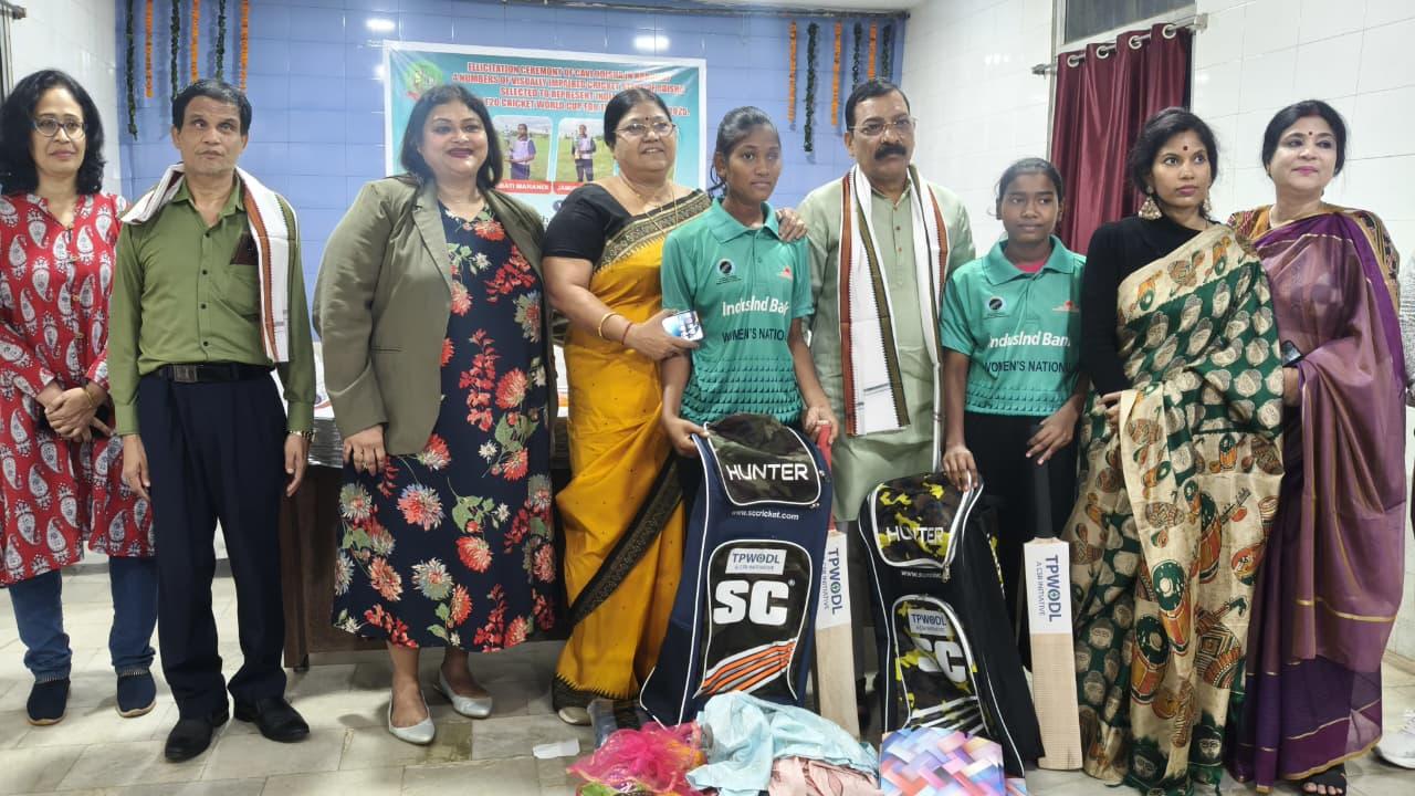 Cricket Association for Visually Impaired in Odisha felicitates 4 players selected for Women’s T20 WC for Blind