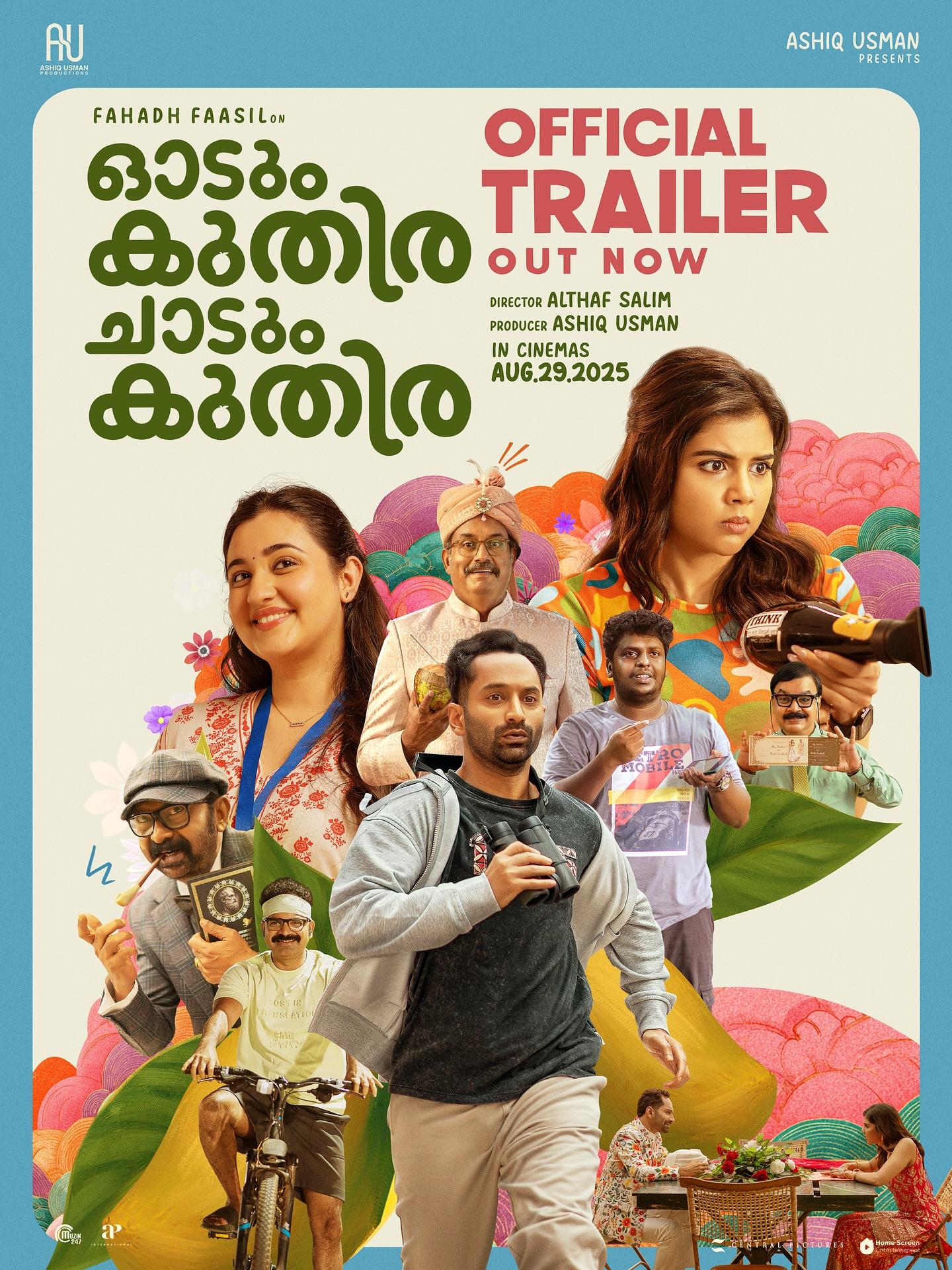 Funny trailer of Fahadh Faasil’s romantic comedy ‘Odum Kuthira Chaadum Kuthira’ released