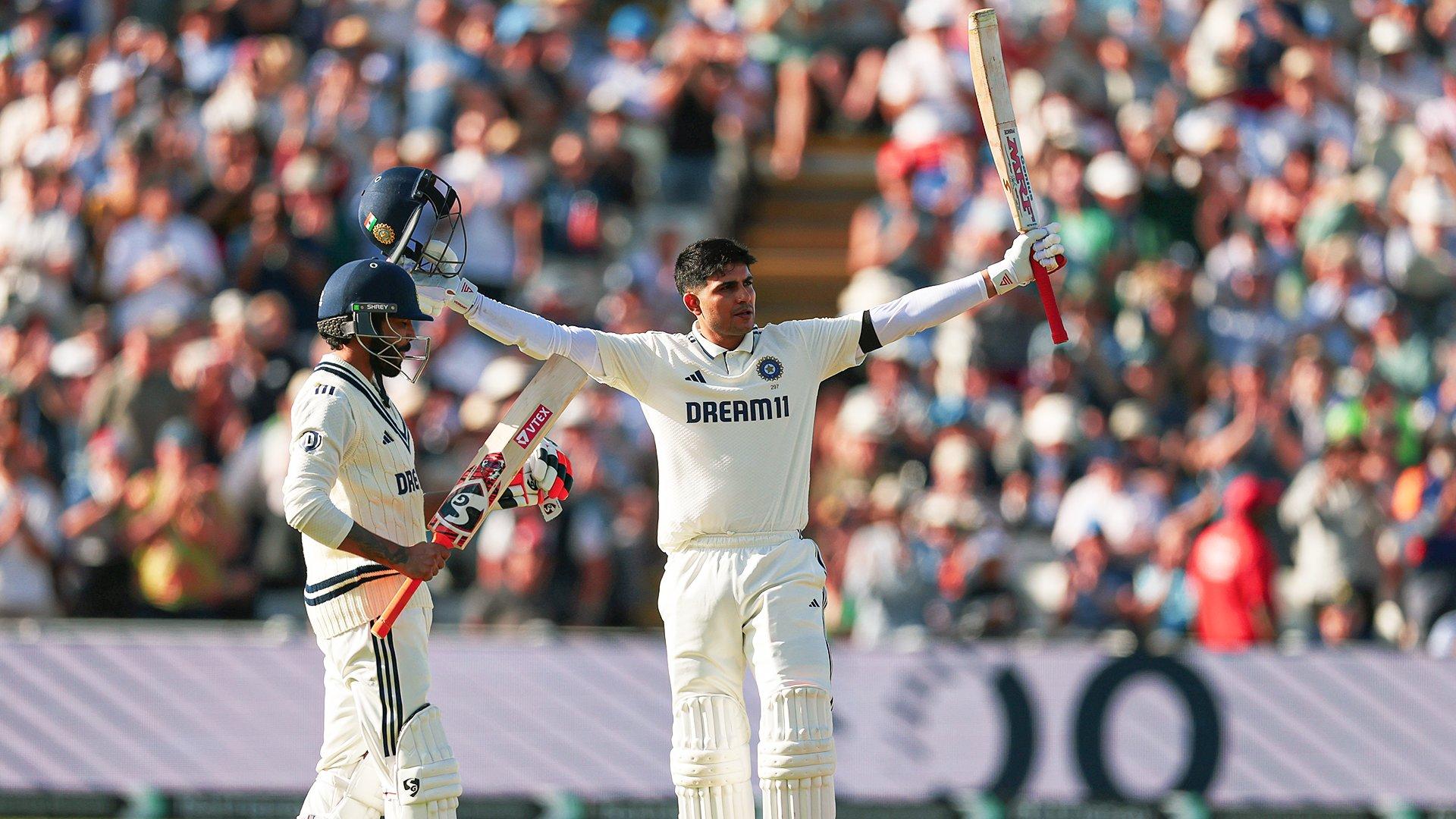 2nd Test: Gill slams hard-fought second hundred as Test captain, takes India past 300 (ld)