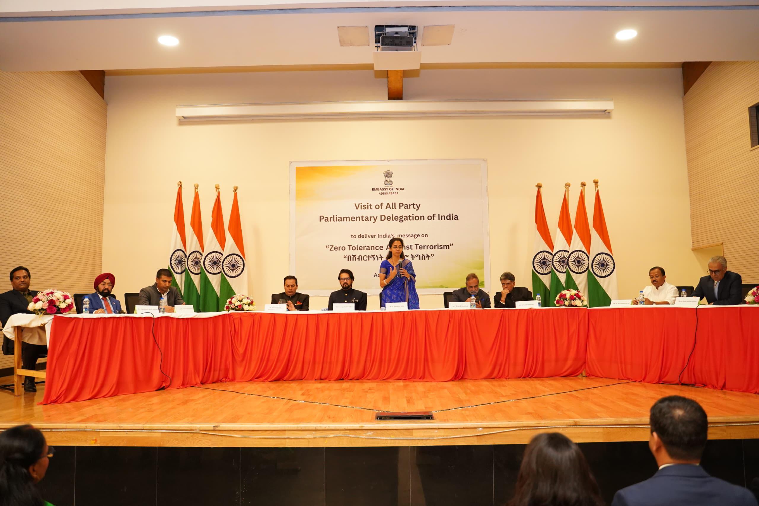 Supriya Sule-led delegation in Ethiopia convey India's resolve to stand united against terrorism