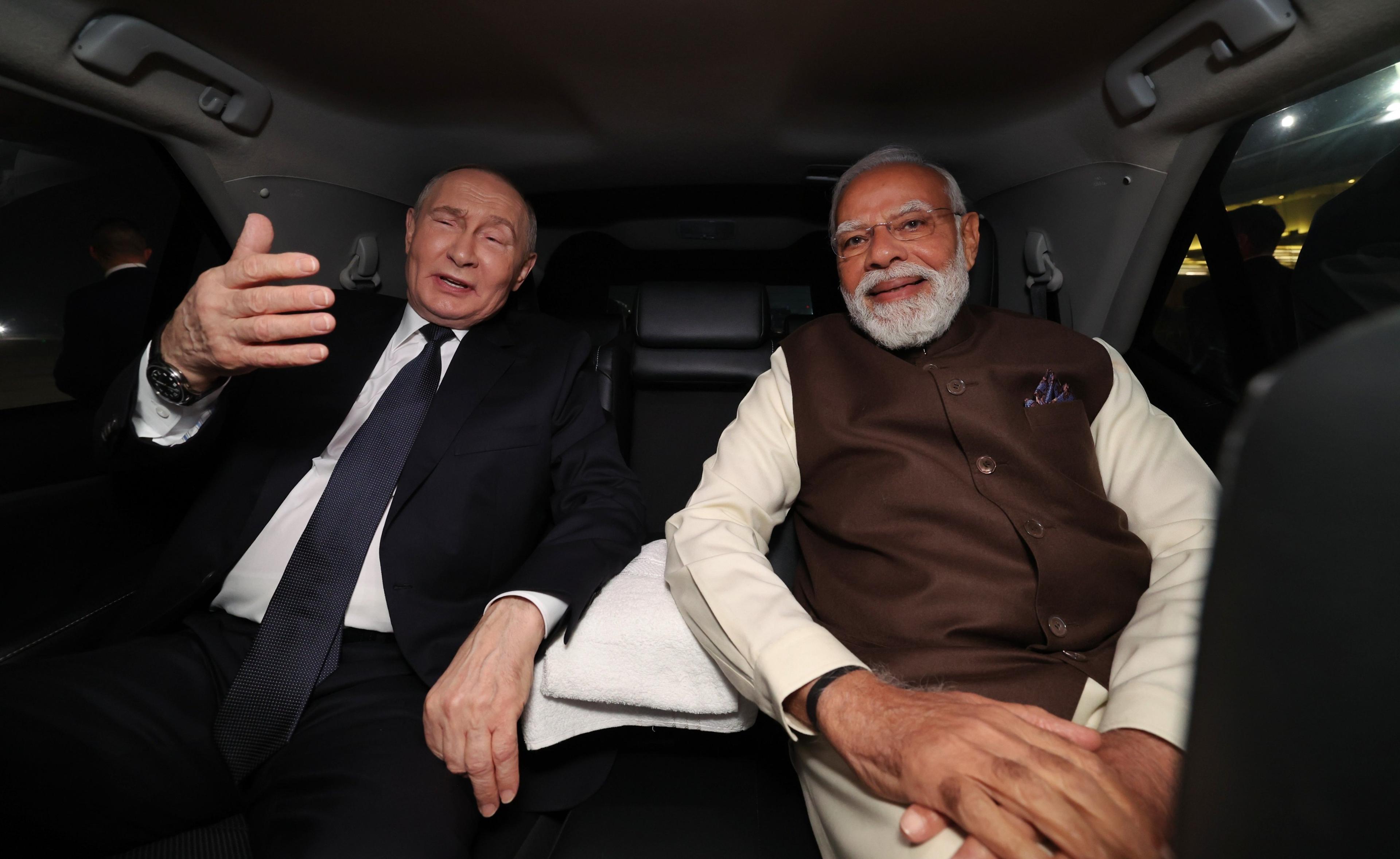 Delighted to welcome 'my friend', says PM Modi after receiving Putin at airport