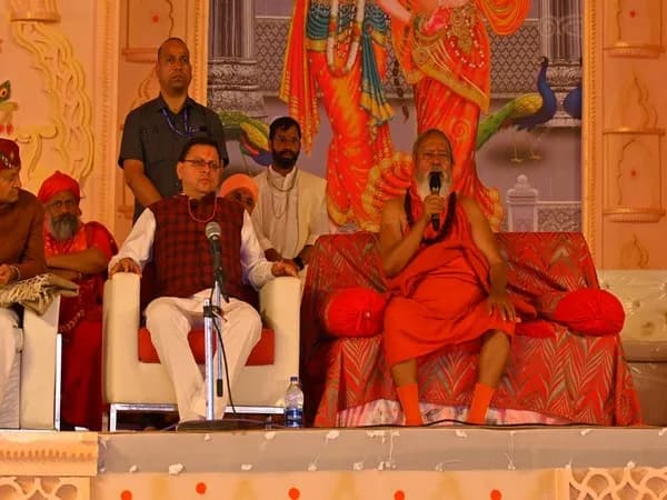 Dhami Visits Dol Ashram In Almora