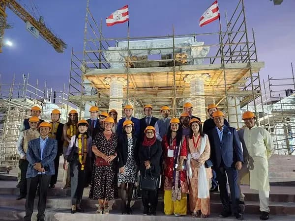 Resident Envoys Visit Under-Construction Baps Hindu Temple 