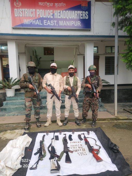 Havildar killed during anti-drug op in Manipur; 6 militants held, arms cache seized