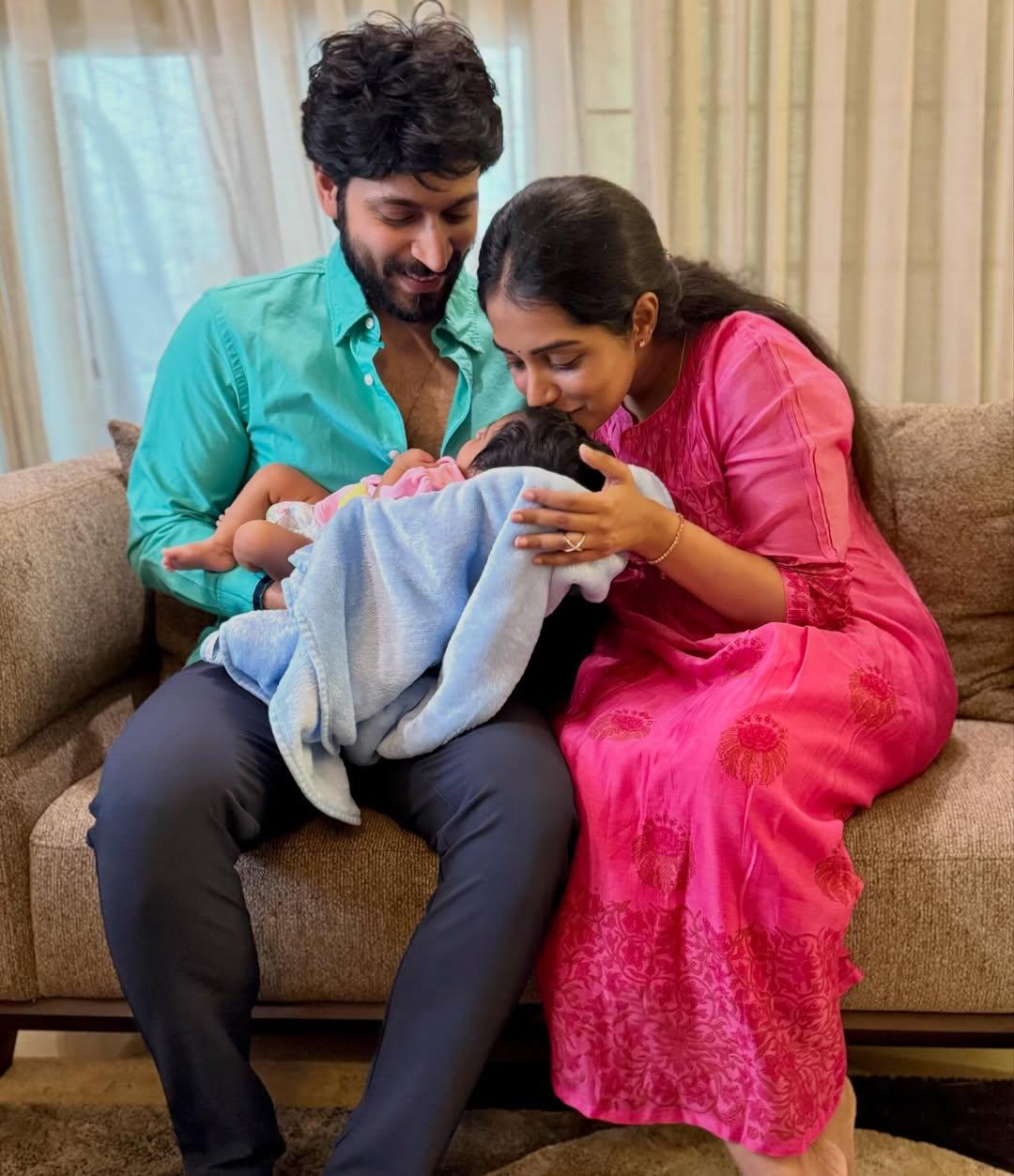 Harish Kalyan and his wife Narmada announce their daughter's name as 'Kriya'