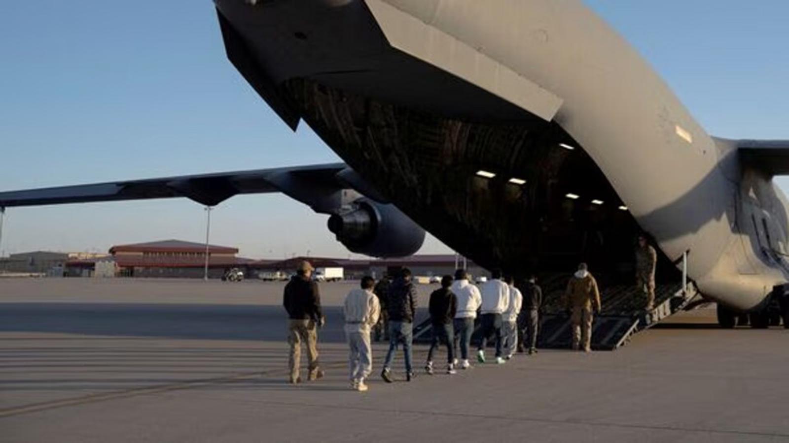 US Deportation Flight with Indian Citizens