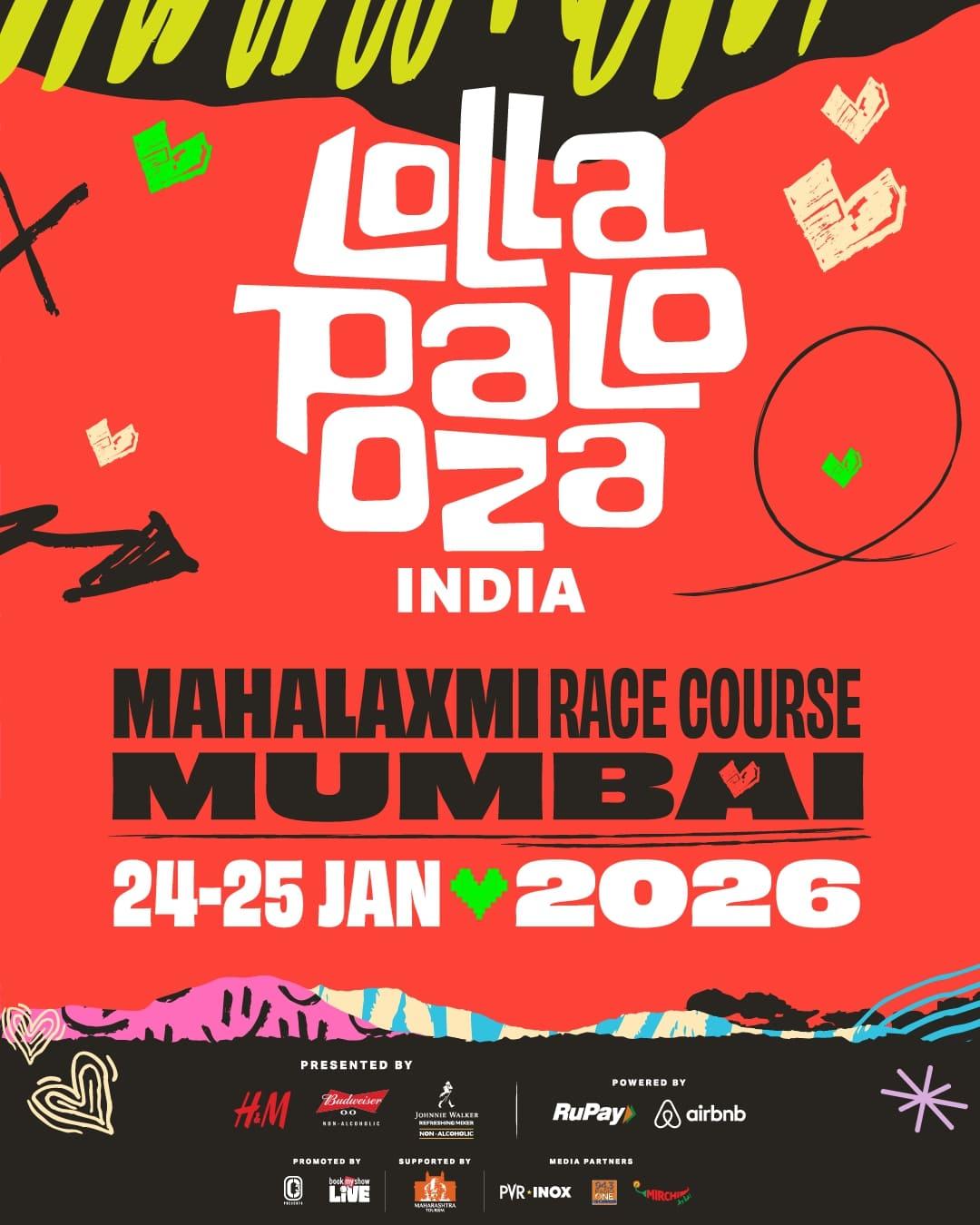 4th edition of Lollapalooza India to be held on January 24 and 25 at Mumbai's Mahalaxmi Racecourse