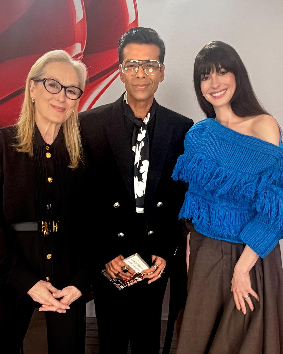 Karan Johar poses with ‘guru’ Meryl Streep, Anne Hathaway: This image is going in my will