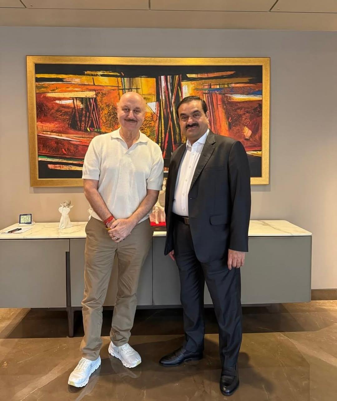 Anupam Kher meets 'self made Indian billionaire' Gautam Adani, talk about struggles, success