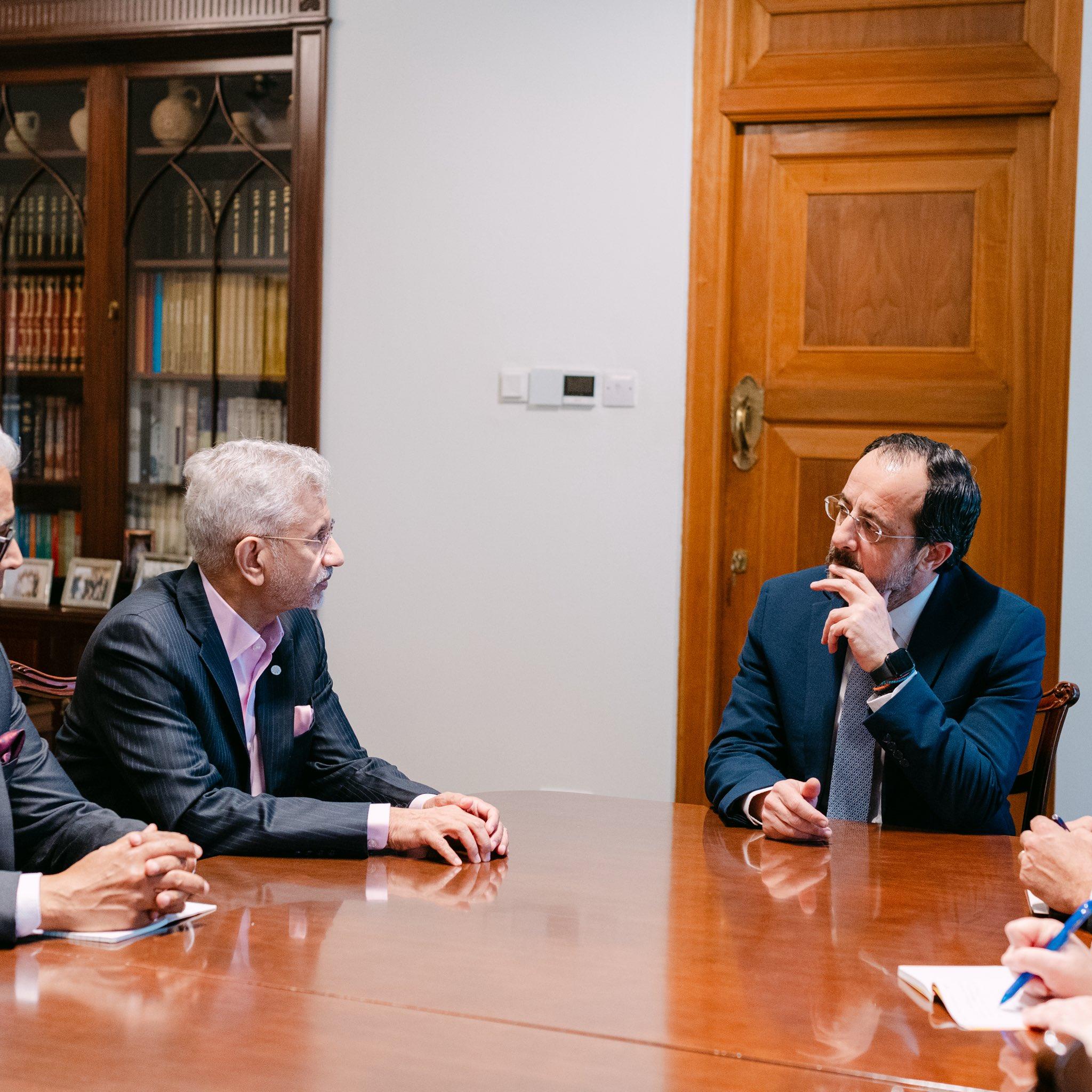 EAM Jaishankar calls on Cyprus President, discusses West Asia situation and India's Mediterranean interests