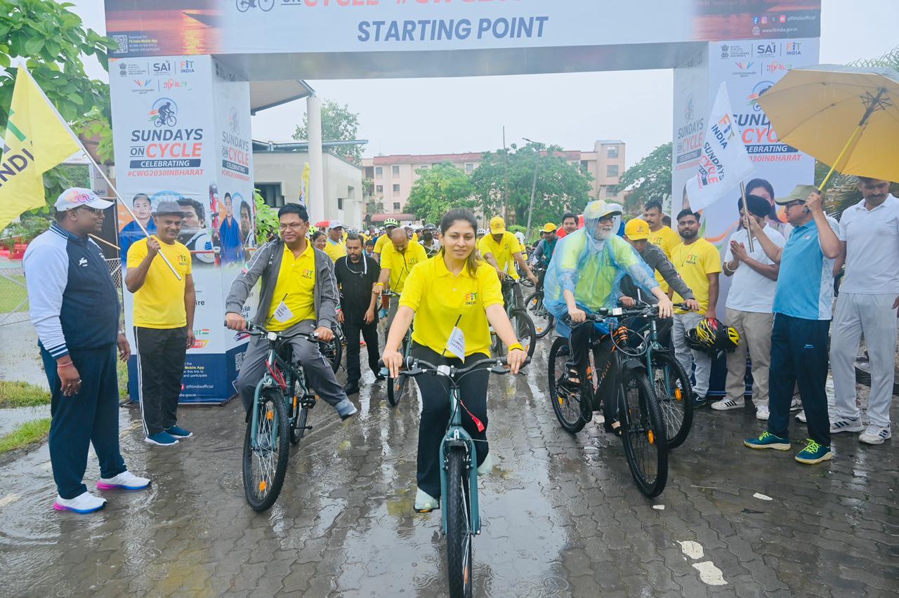 Fit India Sundays on Cycle: Raksha Khadse leads CWG 2030 celebration at IIT Guwahati